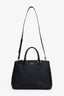 Prada Black Saffiano Leather Medium Double Zip Galleria Tote With Strap