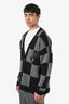 Off-White 2013 Black/Grey Checkered Wool Cardigan Size XL Mens