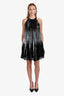 Max Mara Black/Silver Sequin Halter Mini Dress Size 8