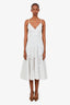 LoveShackFancy White Tiered Crochet Cotton Midi Dress Size XS