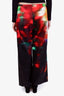 Dries Van Noten Black/Red/Green Printed Cotton Pants Size 36