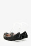 Miu Miu Dark Navy Patent Leather Crystal Embellished Flats Size 36.5