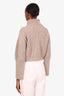 Brunello Cucinelli Grey Glitter Virgin Wool and Cashmere Cropped Zip Up Sweater Size M