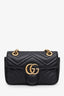 Gucci Black Leather GG Marmont Small Shoulder Bag