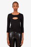 Pre-loved Chanel™ Black Cotton Long Sleeve with Gold Detail Top Estimated Size S