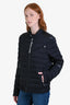 Moncler Black Rubber Trimmed Logo Zip Quilted Puffer Jacket Size 4