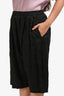 N.21 Black Crinkled Effect Cropped Pants Size 46