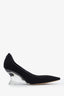 Christian Dior Black Neoprene Pointed Toe Wedge Pumps Size 36