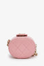 Pre-loved Chanel™ 2021 Pink Leather Mini Vanity Case Clutch Bag