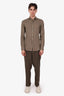 Ralph Lauren Purple Label Olive Linen Straight Leg Trousers Size 32 Mens