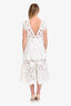Jonathan Simkhai White Lace-Detail Layered Midi Dress Size 8