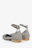Lemire Grey Leather Micro Ballet Flats Size 36