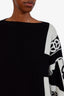 Hermès Black/White Cashmere Cliquetis Sweater Dress Size 34