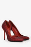 Gucci Burgundy Crystal Embellished Heels Size 38