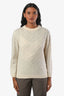 Pull Dior beige en laine à motif jacquard Dior Oblique, col rond, manches longues, taille enfant 12 ans