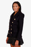 Balmain Black Wool Double Breasted Blazer Size 40