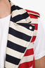 Jean Paul Gaultier 2013 Navy/Red Striped Moto Vest Size 46 Men's