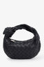 Bottega Veneta Black Leather Intrecciato Mini Jodie Top Handle Bag