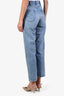 Celine Blue Denim Triomphe Chain Detailed Straight Legged Jeans Size 26