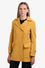 Loro Piana Yellow Cashmere Double-Breasted Collared Midi Coat Size 40