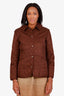 Burberry Brown Cotton Quilted Jacket Size XS