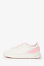 Louis Vuitton White/Pink Leather Time Out Bow Sneakers Size 39