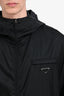 Prada 2018 Black Nylon Logo Plaque Hooded Lightweight Jacket Size L Men's