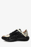 Fendi Black Patent Leather Printed Canvas Sneakers Size 9 Mens