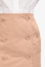 Burberry Pink Cotton Buttoned Mini Skirt Size 2