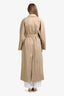 L'Academie Beige Long Belted Trench Coat Size S