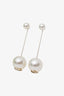 Pre-loved Chanel™ Pearl Gold CC Linear Double Drop Earrings