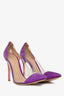 Gianvito Rossi Purple Suede Plexi Pumps Size 37.5