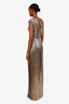 Rasario Gold Lamé Cutout Sleeveless Gown Size 46 IT
