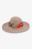 Hermès Brown Rabbit Felt Trim Silk Faubourg Jump Hat