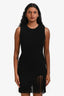 Sandro Black Knit Fringe Mini Dress Size 34