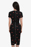 Victoria Beckham Black/Red Cotton Flower Printed S/S Midi Dress Size 4