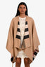 Burberry Tan/House Check Merino Wool Reversible Cape