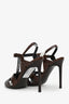 Saint Laurent Brown Calfskin Crocodile Embossed Tribute 105 Sandals Size 40