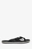 Louis Vuitton Black/White Rubber Monogram Logo Bow Flip Flops Size 36