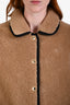 Burberry Tan Wool 'Kettlewell' Striped Teddy Coat Size 12