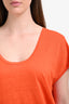 Frame Orange Organic Linen Scoop Neck T-Shirt Size M