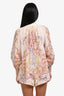 Zimmermann Cream/Pastel Floral Linen Long Sleeve Top + Short Set Size 0