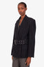 Isabel Marant Navy Pinstripe Fryma Wool Belted Blazer Size 38