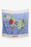 Hermès Blue Silk "À Cheval Sur Mon Carré" Carré Scarf 90cm