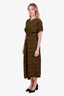 Proenza Schouler Green Vivienne Striped Asymmetric Dress Size 4