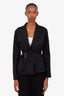 Lida Baday Black Utility Belted Blazer Top Size 8