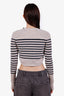 Isabel Marant Beige/Black Wool Striped Cropped Sweater Size 34