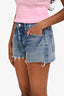 Agolde Blue Distressed Denim Mini Shorts Size 25