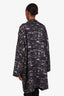 Max Mara Navy Patterned Button Up Overcoat Size 12