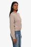 Brunello Cucinelli Light Beige Linen Silk Sequin Fine Knit Crewneck Cardigan Size S